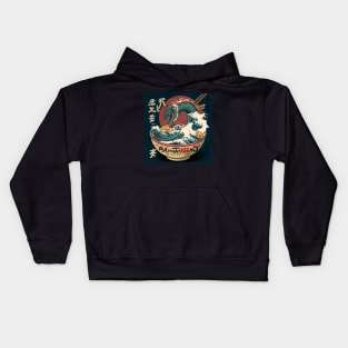 Ramen of Kanagawa  monster dragon in sea Kids Hoodie